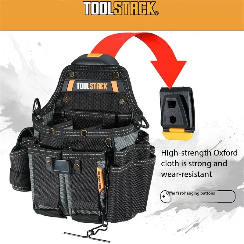 

TOOLSTACK TSK-114 Сумка для электрика Утолщенная сумка для хранения большой емкости Прочный многофункциональный набор инструментов на плечевом ремне