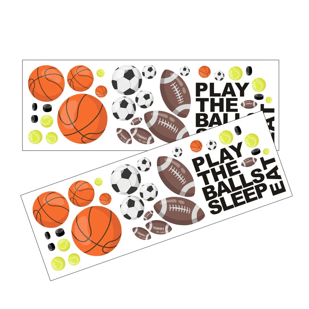 

2 Pcs Color Ball Decorative Stickers Sports Match Pvc Self Adhesive for