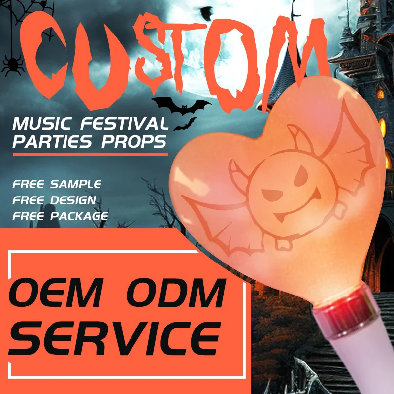 

Custom Led Glow Sticks Party Wireless Remote Controlled For Hallloween Special Gift