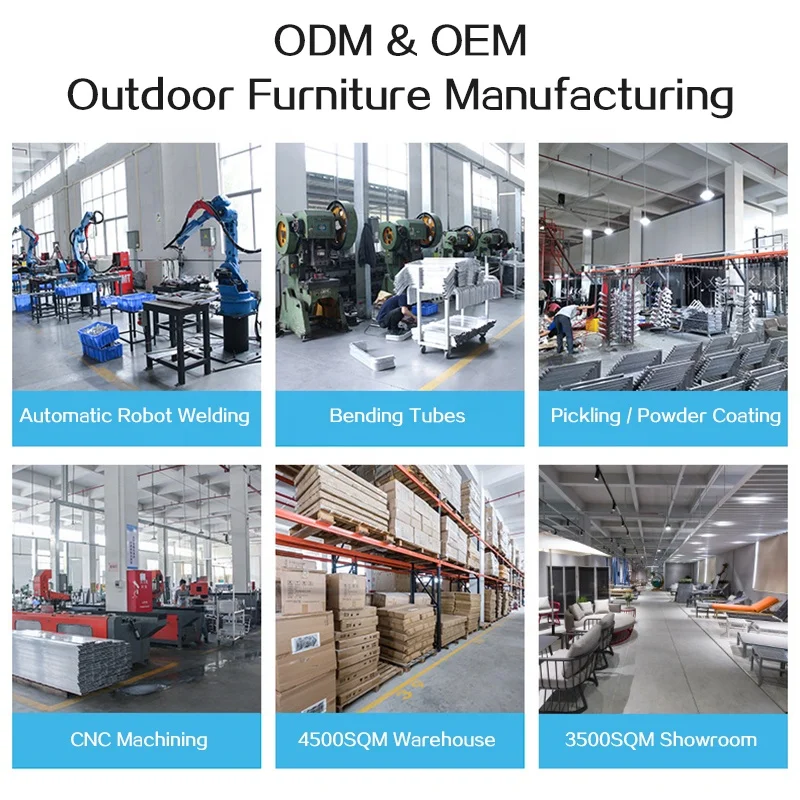 مجموعة أريكة ألومنيوم خارجية من Nordic Minimalism للفنادق والمناطق والإقامة المنزلية والحدائق للحدائق