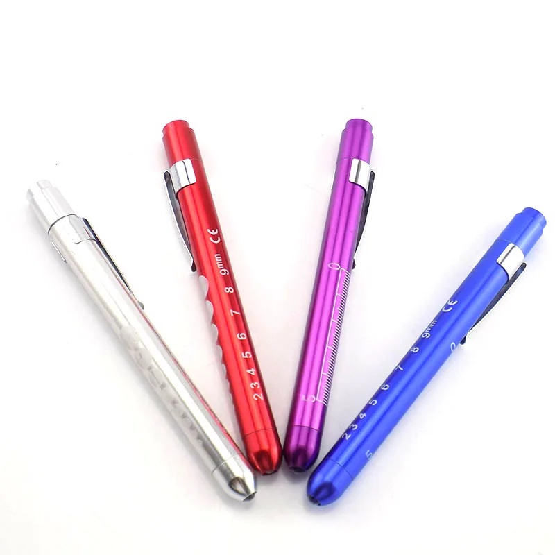 4 Color Pen Flashlight LED Bulbs Penlight Torch Emergency mini Pocket Medical Doctor Nurse Surgical First Aid Yellow White Light