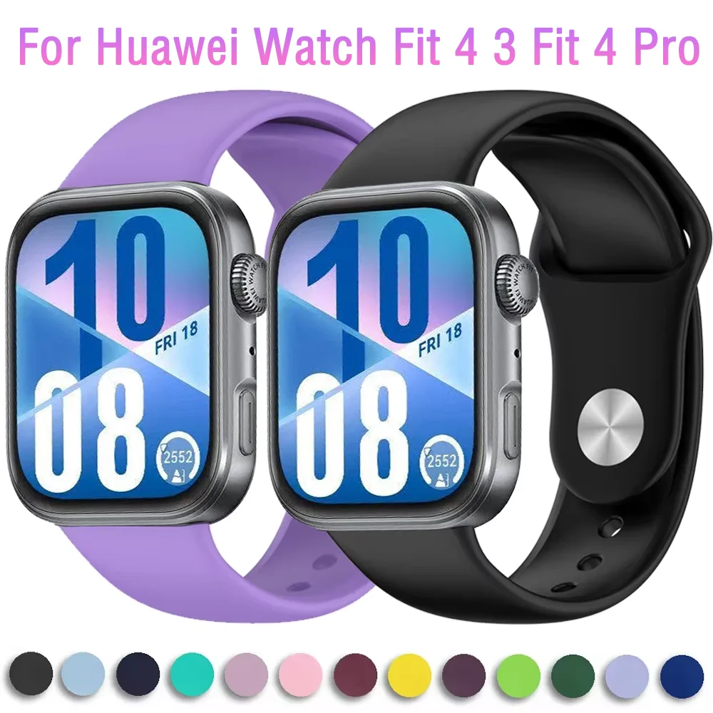 Силиконовый браслет для Huawei Watch Fit 4 Fit 3, спортивный браслет, аксессуары, сменный ремешок для Huawei Watch Fit 4 Pro Correa