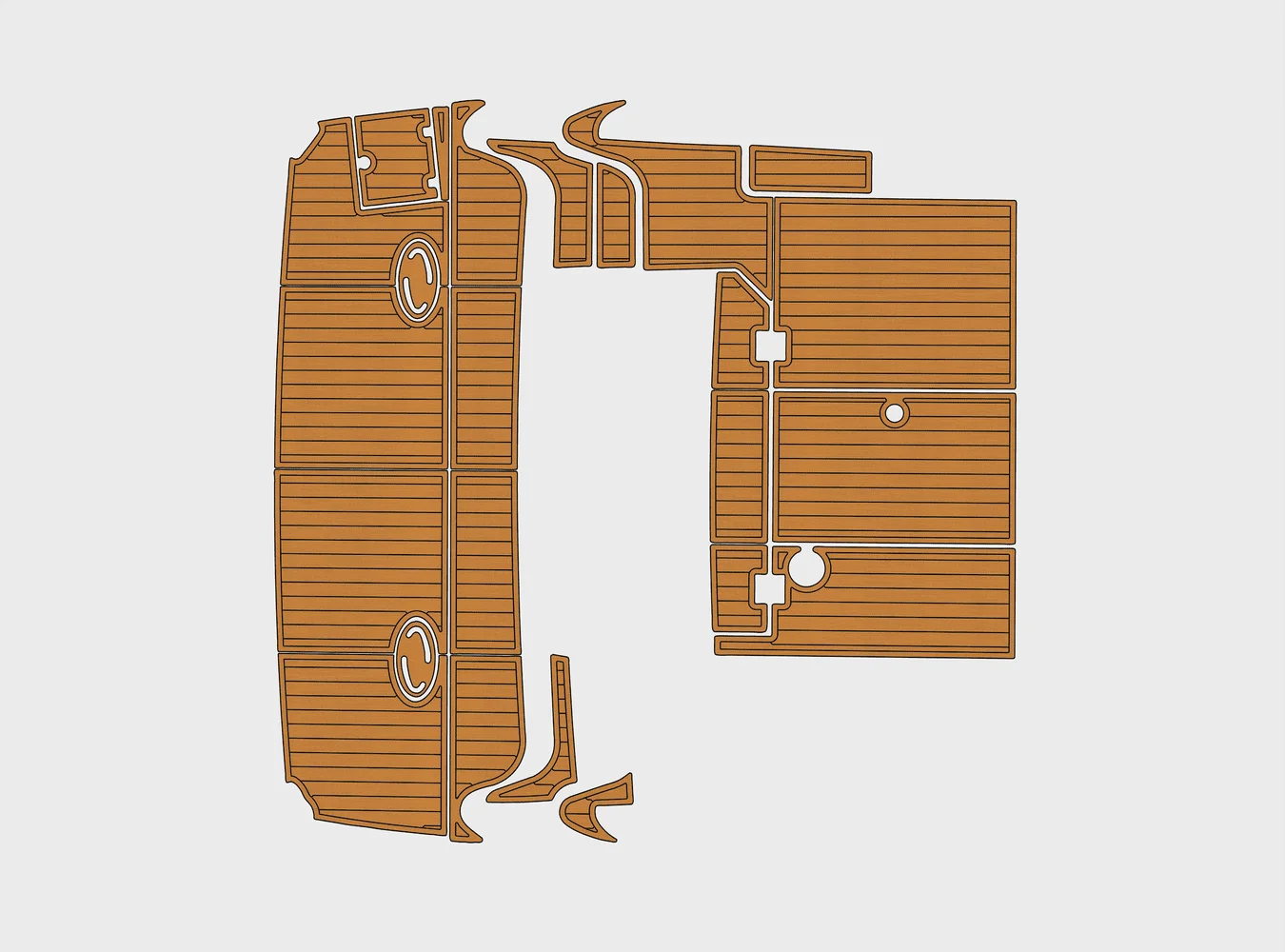 

2017-2023 Regal 42 Grand Coupe 1/4 дюйма, 6 мм, пена EVA, нескользящий морской коврик из тикового дерева из ПВХ, ковер цвета морской волны, морской пол