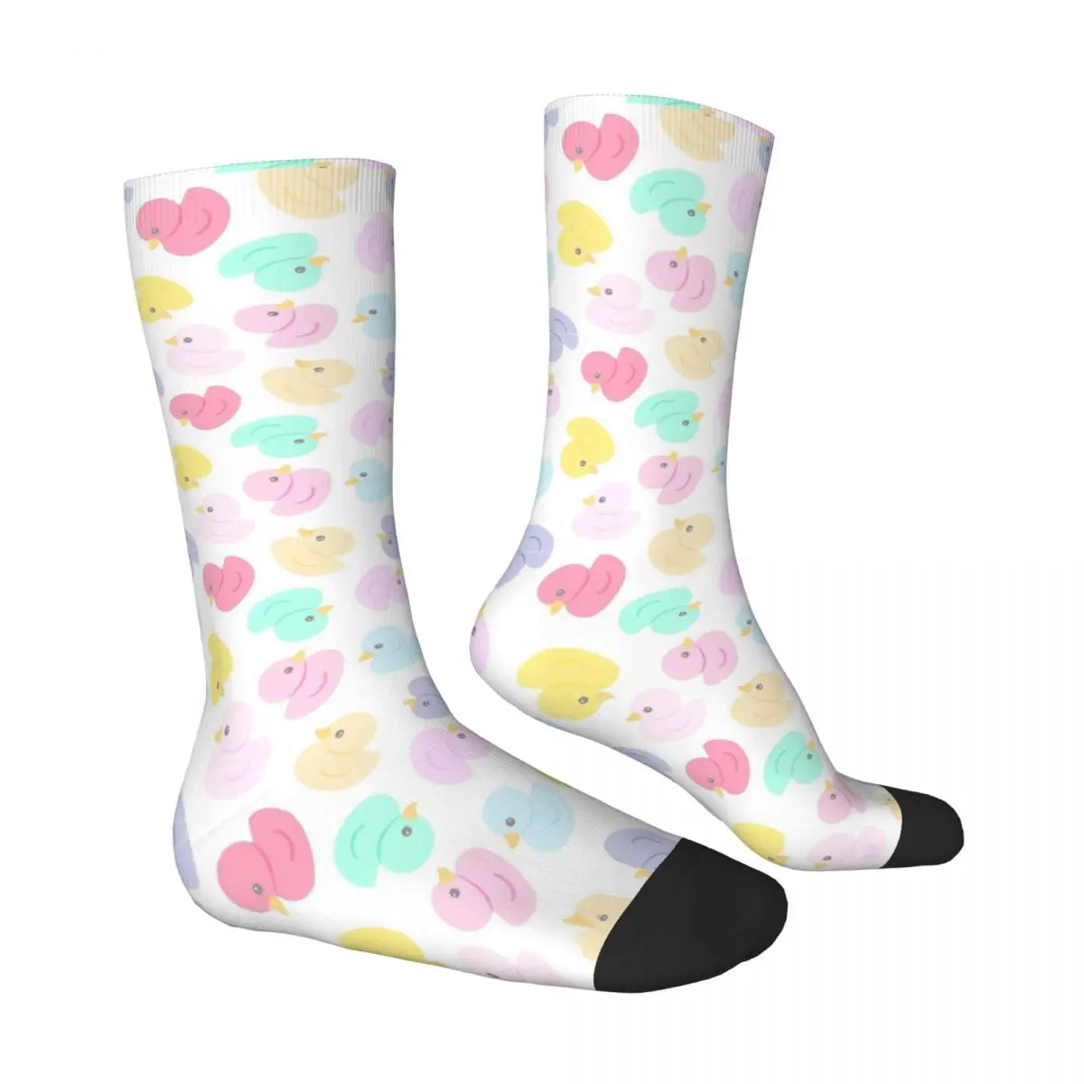 Sweet Rubber Pattern Rubber Duck Bath Toy Yellow Cute Socks Travel 3D Print Boy Girls Mid-calf Sock