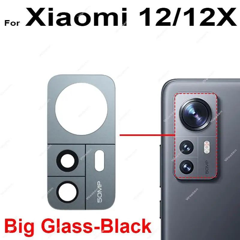 For Xiaomi 12 12X 12S Rear Back Camera Lens Glass Big Small Glass Lens with Adhesive Stiker Replacement Parts