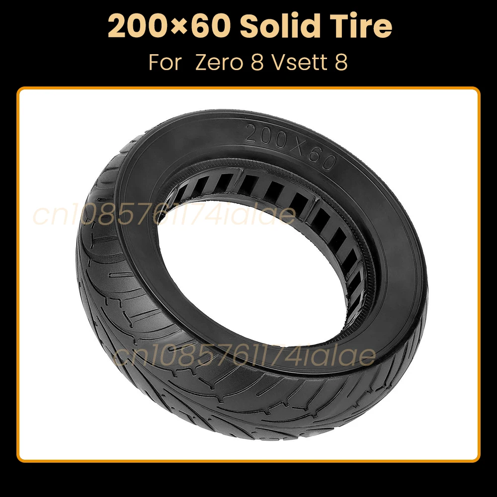 

8 Inch 200x60 Solid Tire Thicker More Durable Pneumatic-Free Tire For Zero 8 Wiht Vsett Electric Scooters Tire Replacement Parts