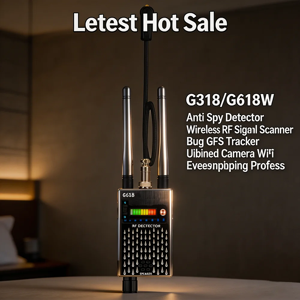 

Новейший хит продаж: Профессиональный детектор G318/G618W для обнаружения беспроводных RF-сигналов, жучков, GPS-трекеров, скрытых камер и устройств для прослушивания Wi-Fi