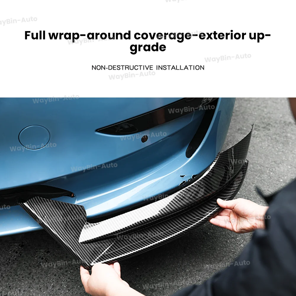 Model 3 Y AD Body Kit For Tesla Model 3 Y 2017-2023 Front Lip Glossy Black Sport Bumper Spoiler Model 3 Model Y Auto Accessories
