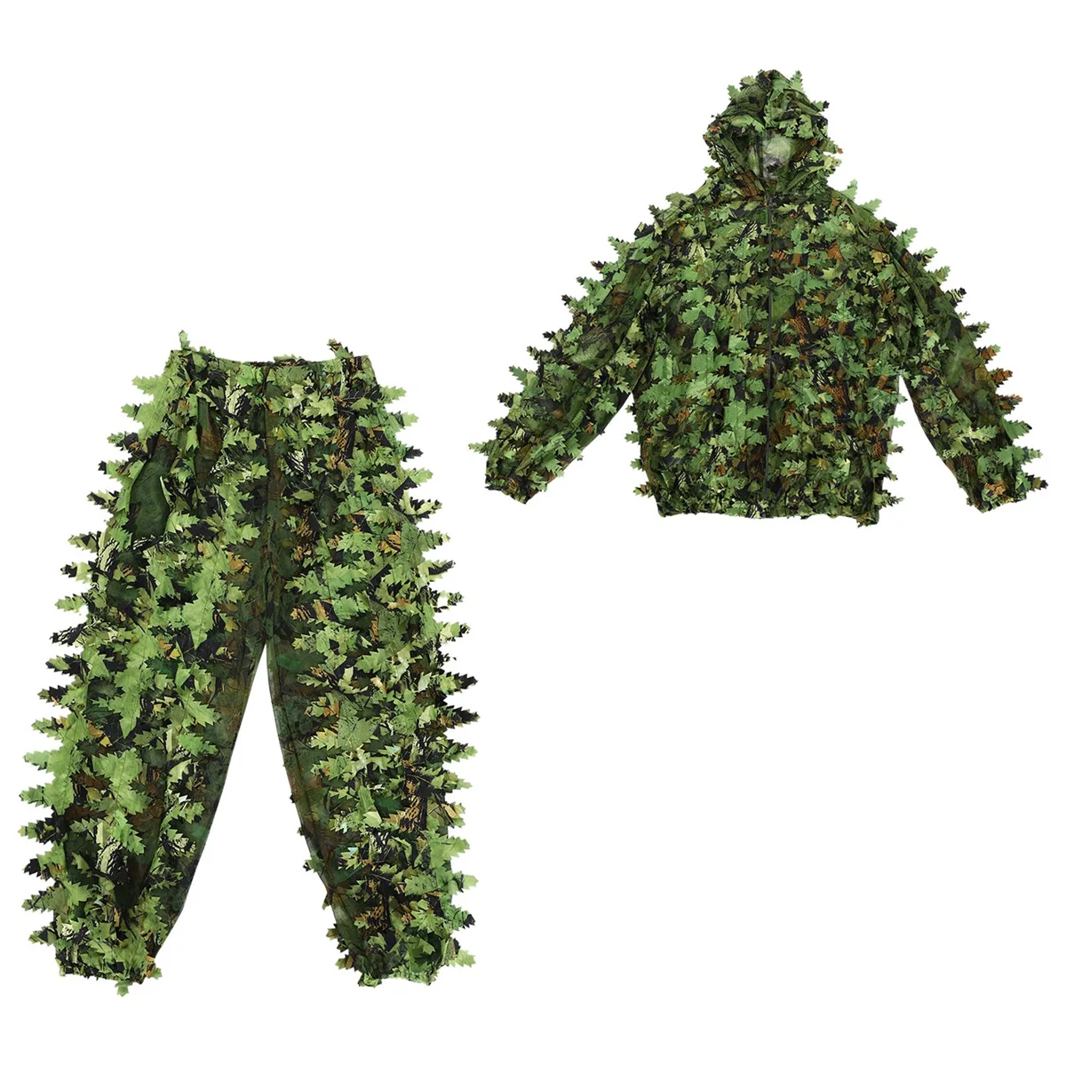 Quente pegajoso flor folhas camuflagem terno caça terno camuflagem universal camo conjunto (b)