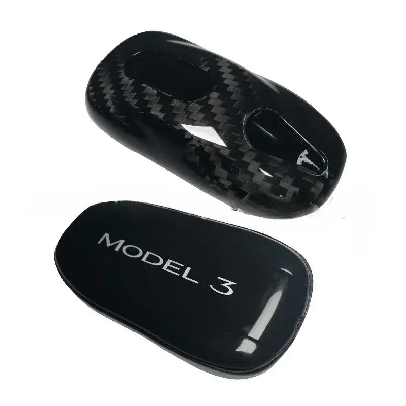 Etui na klucze Tesla Model 3 Y z prawdziwego włókna węglowego 3K 240G Ręcznie robione etui na klucze Zestaw breloków do kluczy Akcesoria 17-24