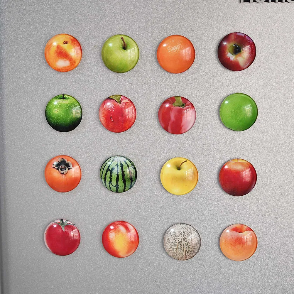 

5Pcs Fruit Pattern Glass Refrigerator Magnets Magnetic Home Decor Early Fridge Magnet