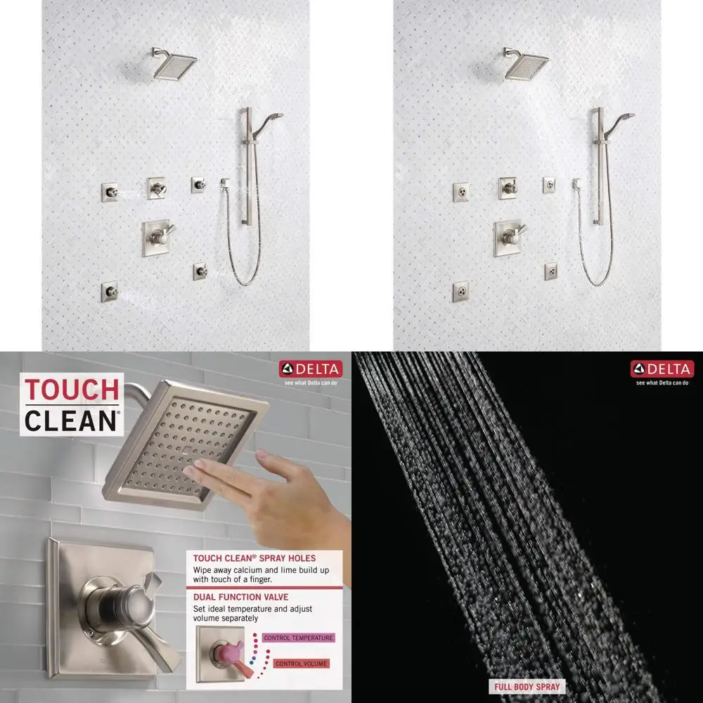 

Dual-Function Shower Trim Kit with Touch-Clean Showerhead, Stainless Steel, 2.0 GPM Flow Rate