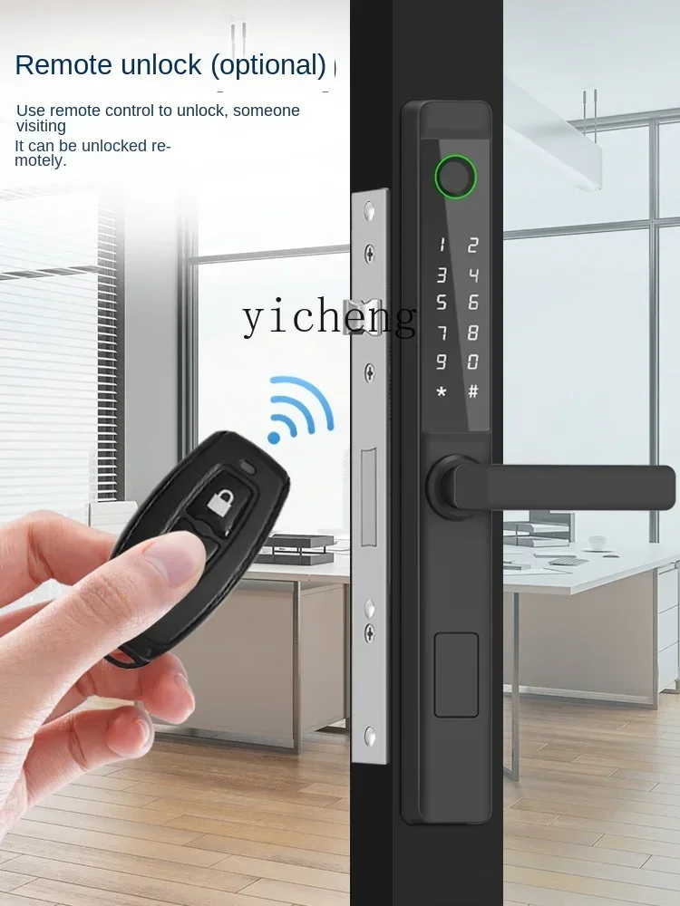 Fingerprint Lock Courtyard Door Plastic Steel Door Outdoor Password Lock Waterproof Sliding Gate Smart Lock