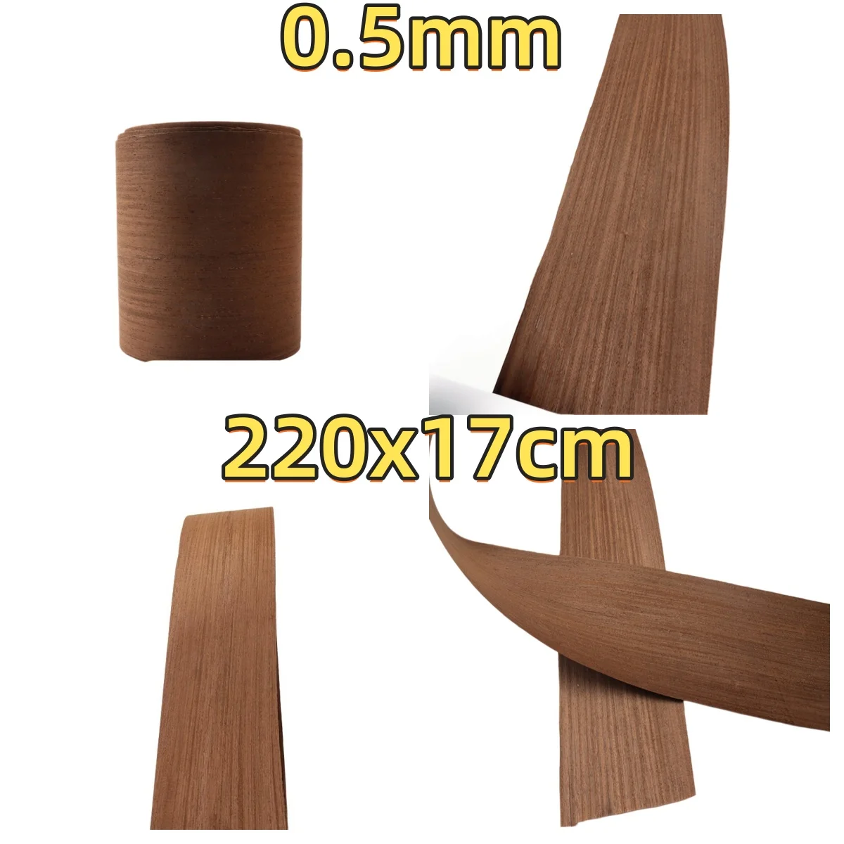

Natural Cassia Straight Grain Veneer, 0.5mm, 220x17cm, For Watch Box Veneering & Ceiling Decoration.