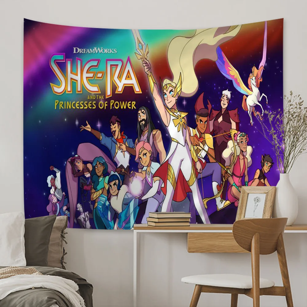 She-Ra And The P-Princesses Of Power Colorful Tapestry Wall Hanging Hanging Tarot Hippie Wall Rugs Dorm Wall Art Decor