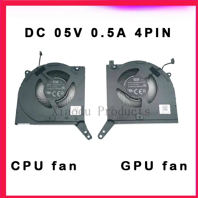 Laptop CPU GPU Cooling Fan for Lenovo Legion 5 15IAH7 15ARH7 5H40S20509 5H41K58541 5H40S20535 BAPB0809R5HY004 BAPB0809R5HY003