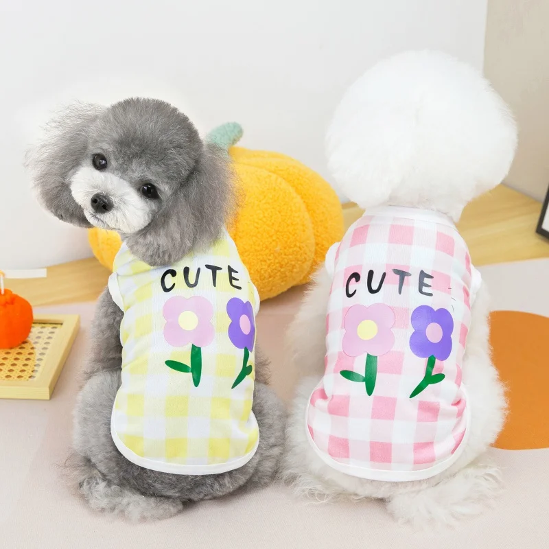 Cute Puppy Sweatshirt Dog Clothes Pet Sleeveless Vest Dog Shirt Breathable S-XXL for Small Medium Dog Cats Spring Summer