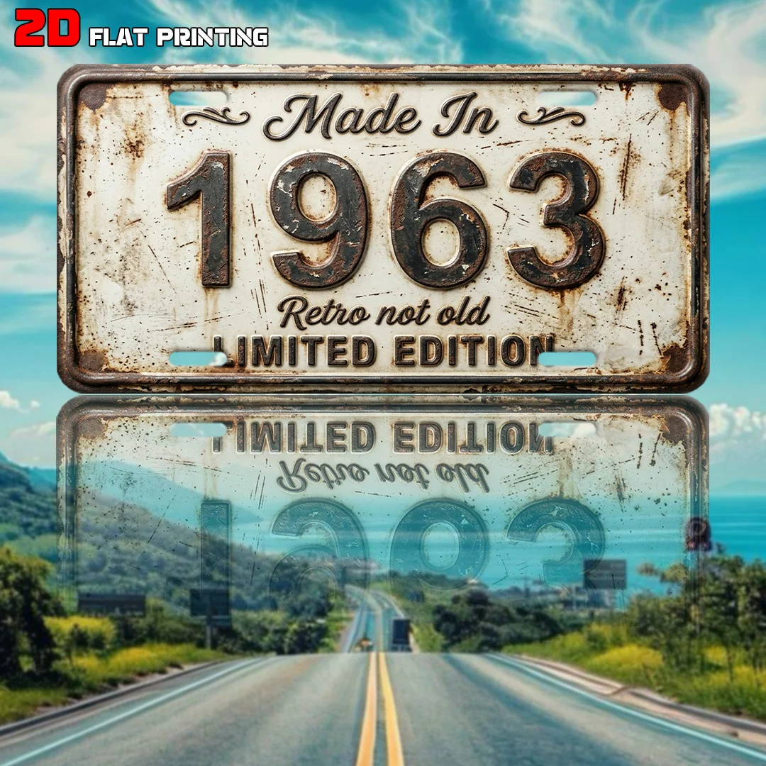 2D Flat, [2D Flat] 1pc, 1963 Limited Edition Retro Aluminum Sign, Home Decor, Birthday Gift (6' X 12'), Garage Decor, Classic De