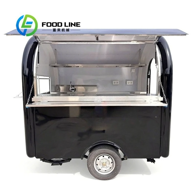 

US Standard Small Fiberglass Food Concession Truck with Grill Fryer Mobile Supply Food Trailer on Wheels Customized