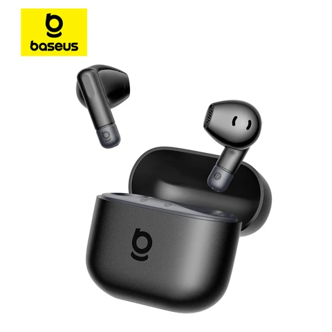 Baseus Bass BS2 Lite True Wireless Fones de ouvido Bluetooth 6.0 Fones de ouvido semi-in-ear 2 microfones AI ENC 40H Playtime IP55 SuperBass Fones de ouvido