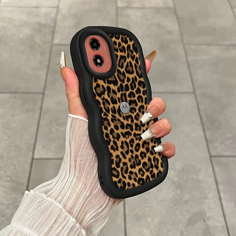 Funda elegante y flexible para entretenimiento con estampado de leopardo salvaje para Moto G04S 4G, Ideal para Moto G E Edge 84 23 34 64 30 05 24 20 04