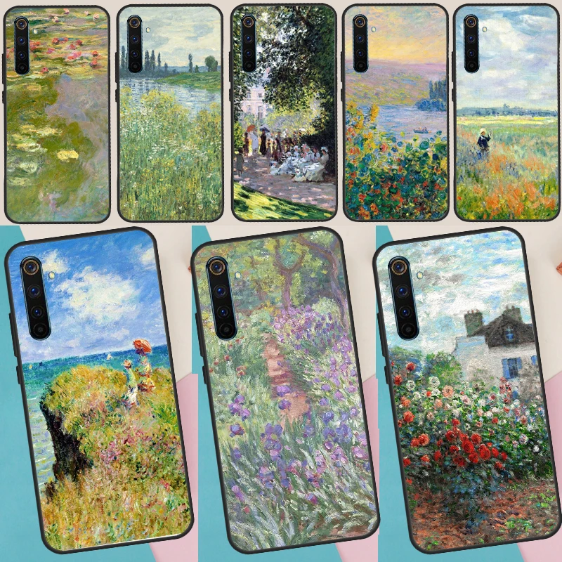 حافظة كلود مونيه لهاتف Realme C75 C67 C61 C55 C53 C51 C21Y C25S 10 11 12 13 14 Pro Plus GT 6T 6 5 GT7 Pro