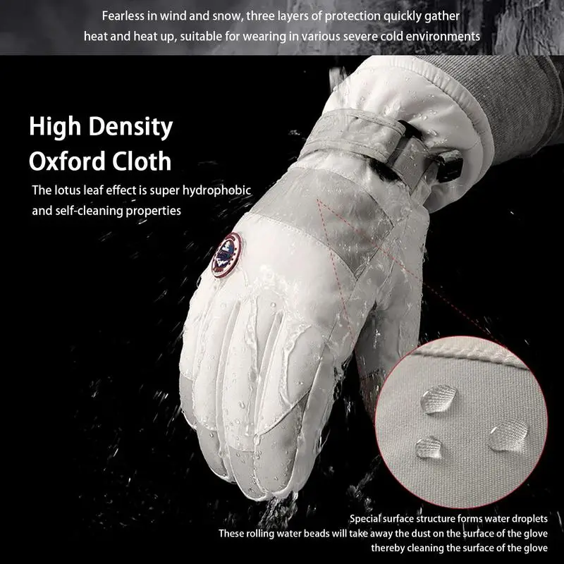 قفازات التزلج الشتوية 1 زوج النساء الرجال الرياضة قفازات التزلج الدافئة المضادة للانزلاق سيليكون النخيل تصميم القفازات مقاوم للماء يندبروف ل