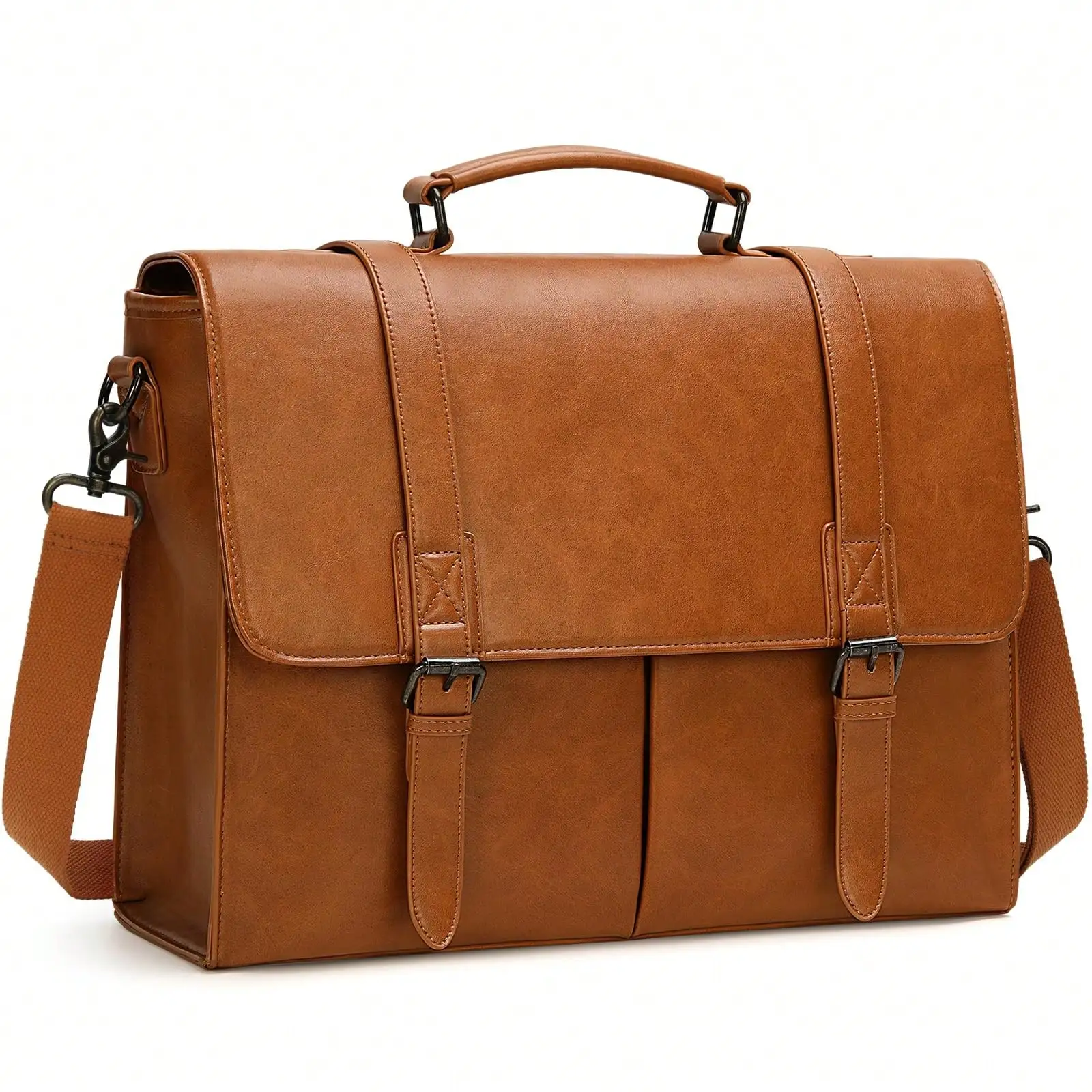 

Messenger Bag For Men 15.6 Inch Vintage Leather Briefcase Waterproof Laptop Bag Large Satchel Shoulder Bag Office Work Business College Computer Bag