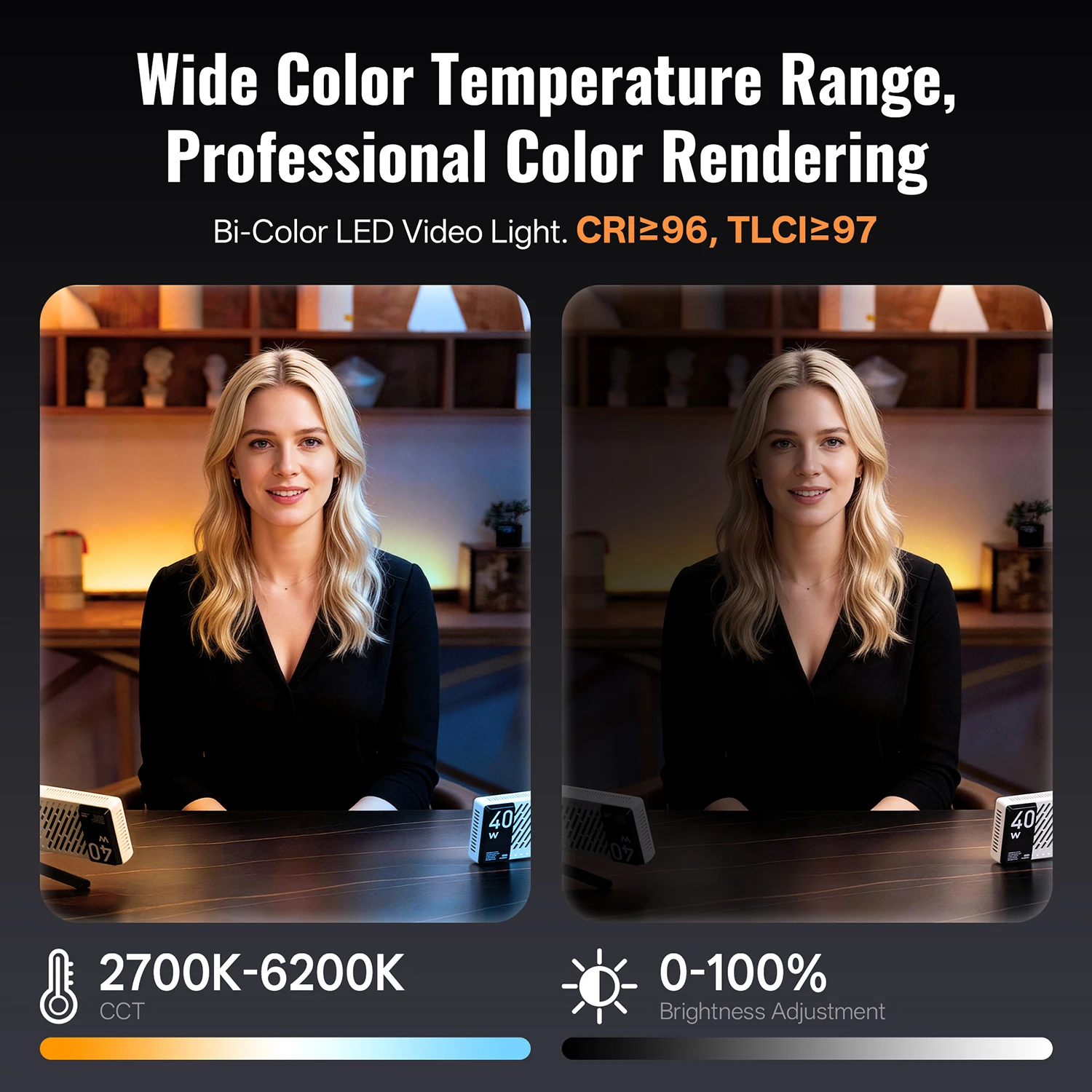 ZHIYUN-luz Led oficial FIVERAY M40 40W, luz de bolsillo de mano, lámpara de vídeo y foto, luz de relleno, iluminación de fotografía