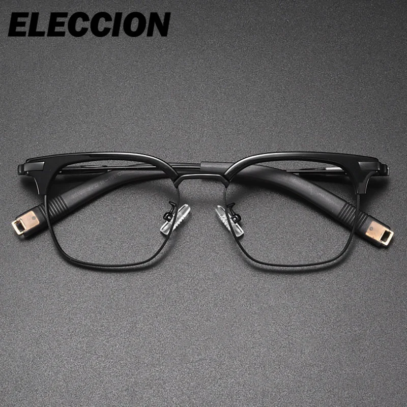 ELECCION 処方メガネ超軽量チタン光学眼鏡男性女性スクエアメガネ近視マイナスレンズフォトクロミック