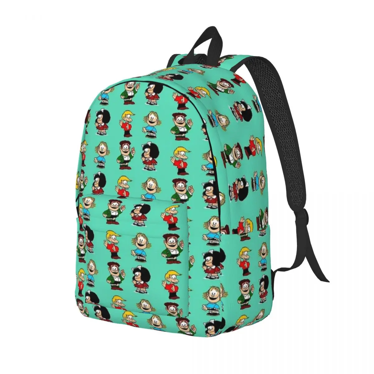 Mafalda Mug Gang Mochila para Jardim de Infância, escola primária estudante Bookbag, menino e menina, mochila de lona infantil, ao ar livre