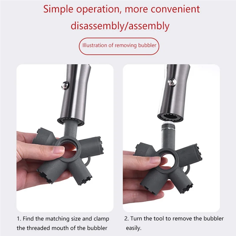 

SHGO-Faucet Aerator M16.5/M18.5/M21.5/M22/M24/M28 Anti-Slip Wrench Removal Tool Spout Filter Universal Disassembly