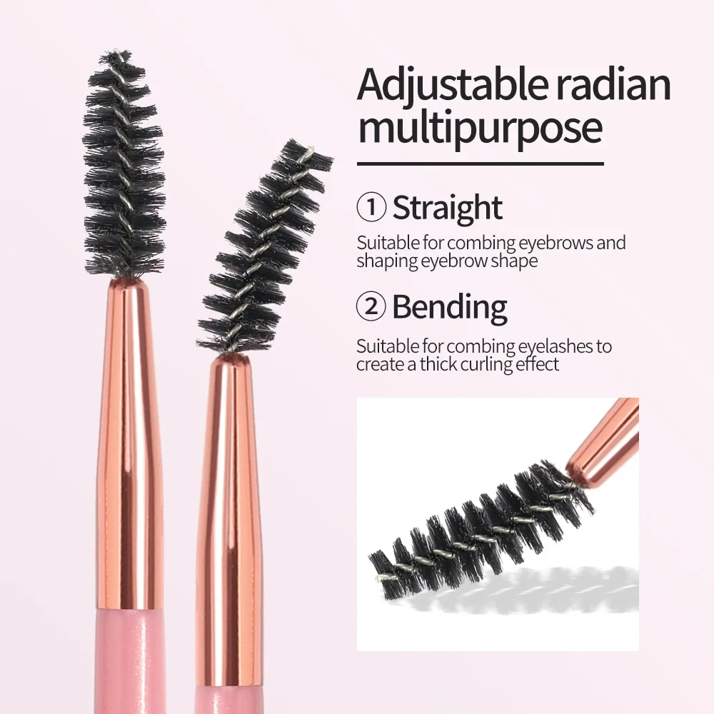 2pc Professional Double Sided Double Eyebrow Brush Eyebrow Enhancer Angled Eyebrow Brush Multifunctional Comb Beauty Makeup Tool