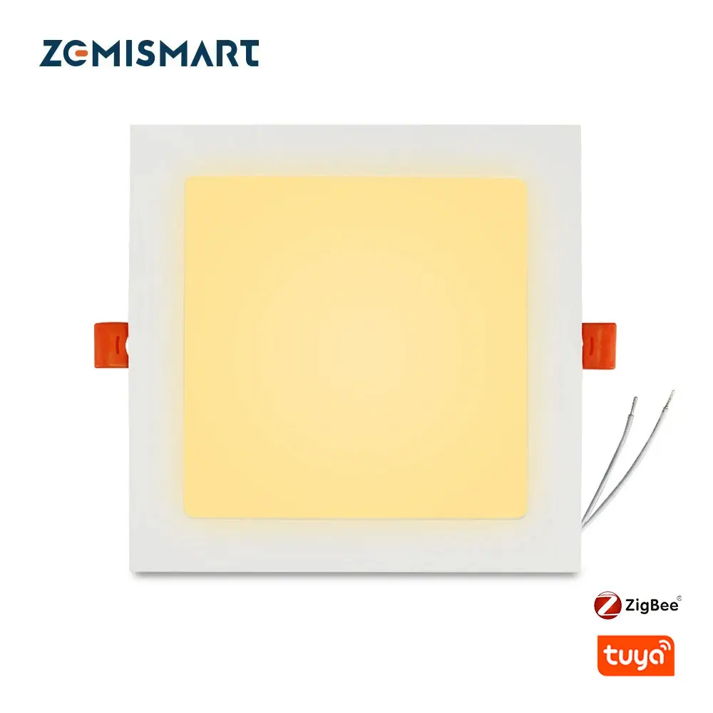 Zemismart Zigbee Led Ceiling Light RGBCW 15w Downlight Work with Tuya with Square Panel Alexa Google Home Smartthings Control