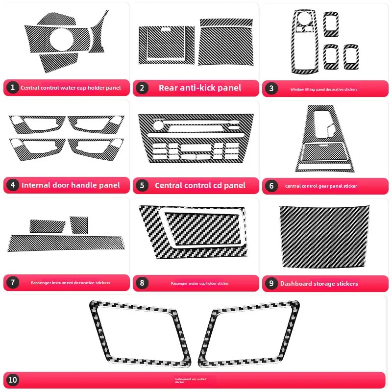 Adecuado para BMW 06-10 X3 E83 piezas modificadas control central panel de CD accesorios adhesivos decorativos