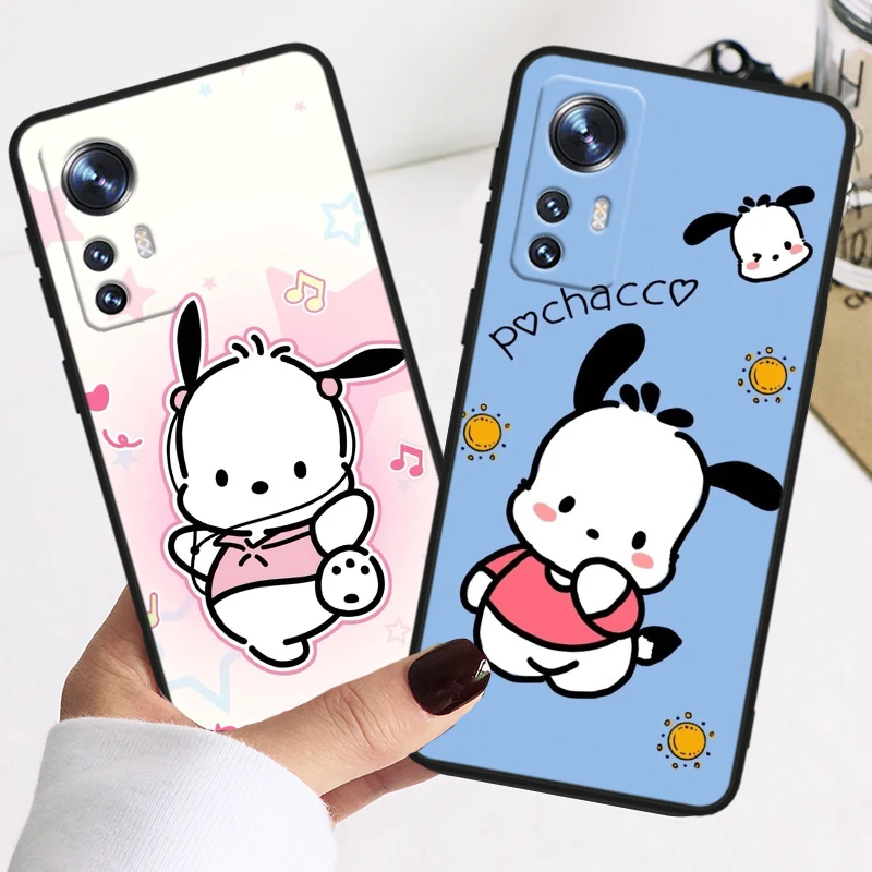 Pochacco Cute Cartoon For Xiaomi Mi 14 13 12T 12S 12X 12 11i 11X 11T Ultra Pro Shockproof Soft TPU Black Phone Case