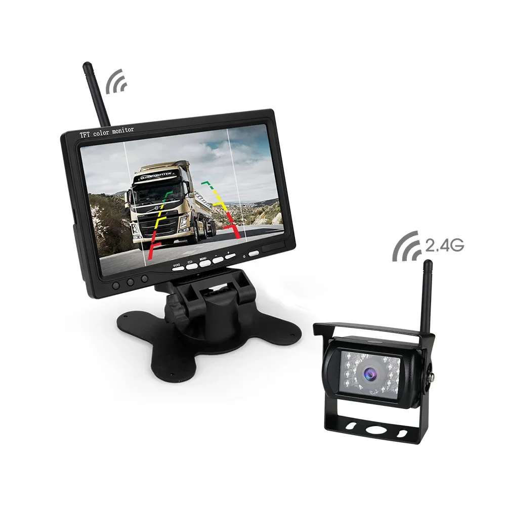 

Forklift truck harvester vehicle monitoring high definition night vision 7 inch wireless reversing image display camera