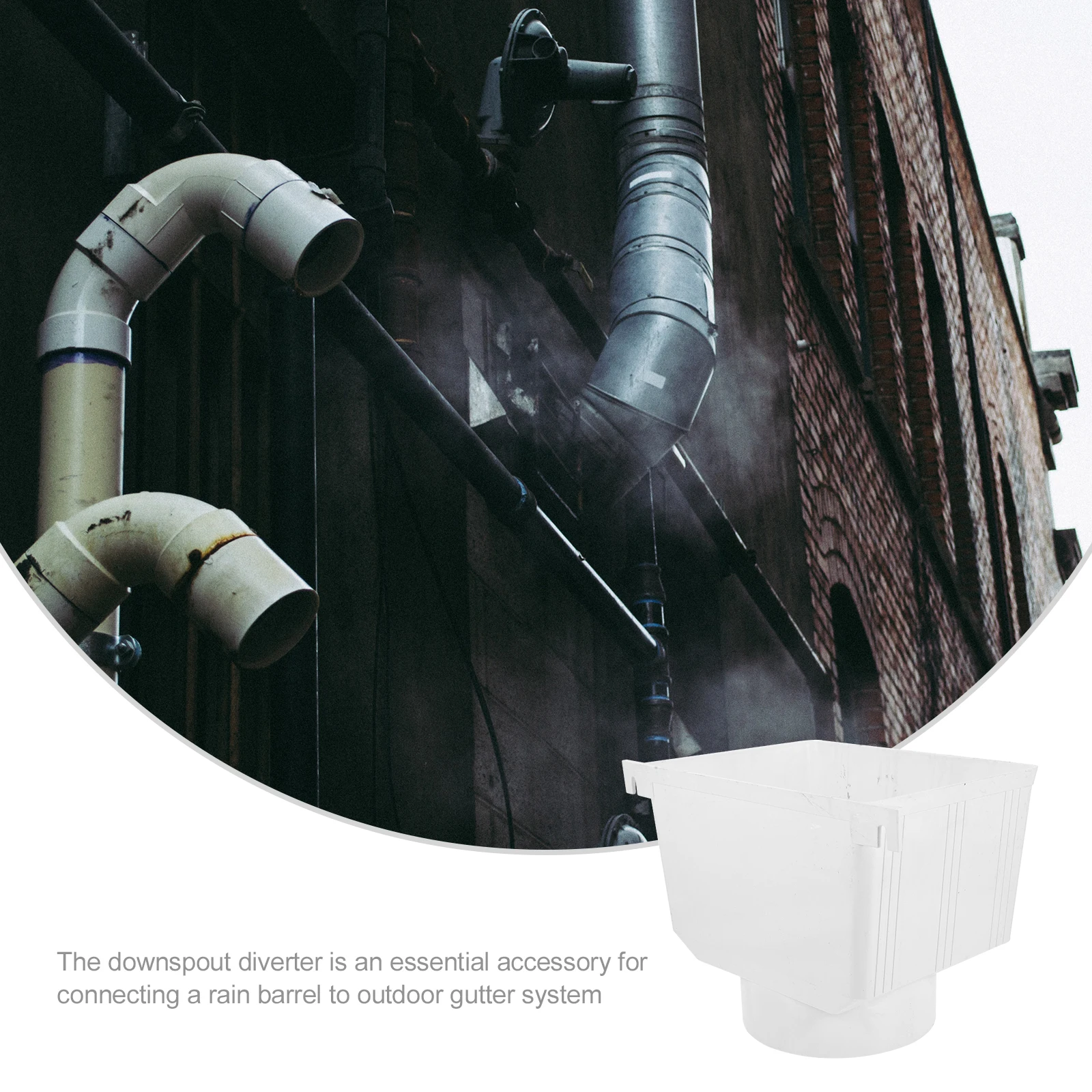 

1pcs Drain Downspout Funnel Pvc Gutter Water Diverter Outdoor Rain Barrel Adapter Rainwater Collection System Household Factory