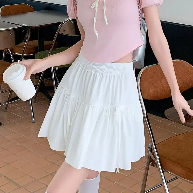 

Юбка с высокой талией, плиссированная, с бантом, летняя, новая модель, многоярусная, с присборенной талией, с цветочным принтом, юбка-миди