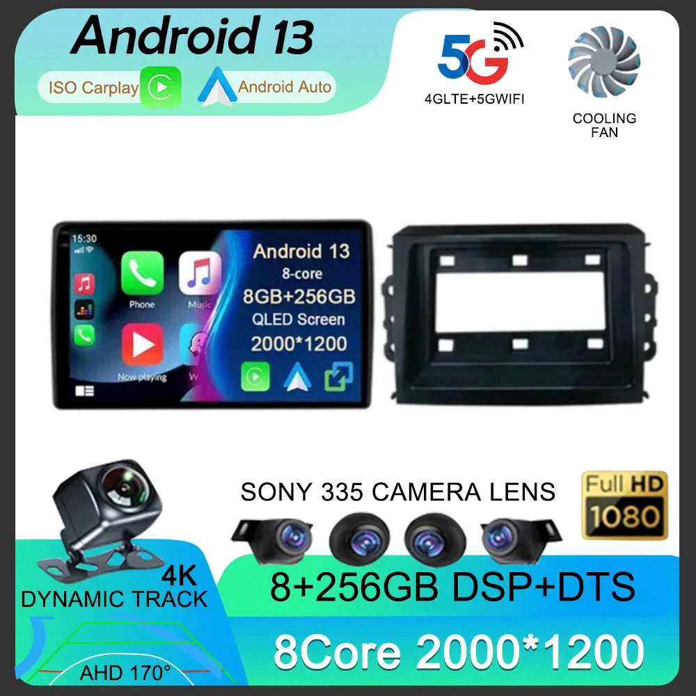 

Android 13 Carplay Auto WIFI+4G For Fiat 500L Egea Doblo 2012-2017 Car Radio Multimedia Video Player Stereo Head Unit 2din Audio