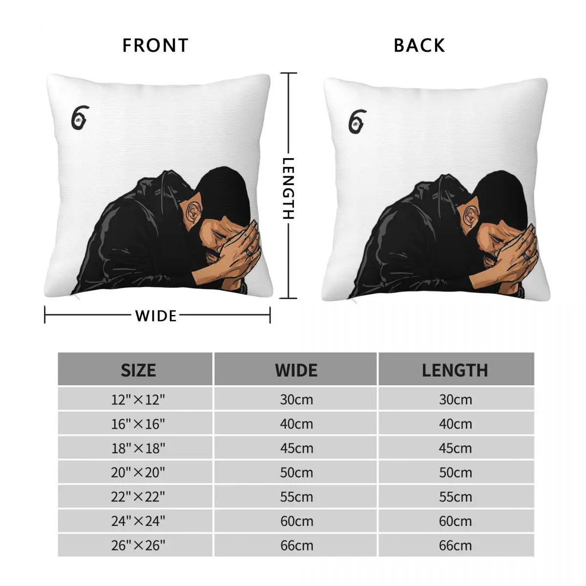 Drake 6 God Song Pillowcase Polyester Linen Velvet Creative Zip Decor Pillow Case Sofa Cushion Cover