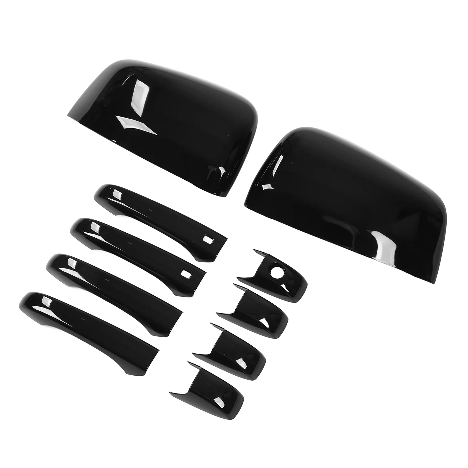 Car Outside Door Handle Cover Trim Bright Black Rearview Mirror Cover Cap Replacement For Jeep Grand Cherokee WK2 WL 2011-2023