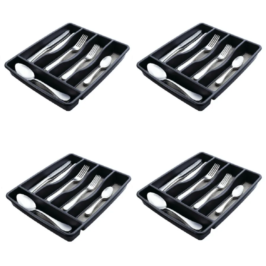 

4 Pack Silverware Organizer Small Black