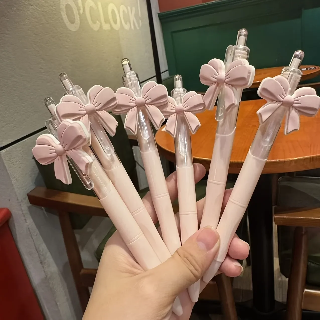 

6pcs Pink Bowknot Party Ballpoint Pens,Click Gel Pen,Suitable for Various Occasions Including Birthdays,Weddings,Graduations