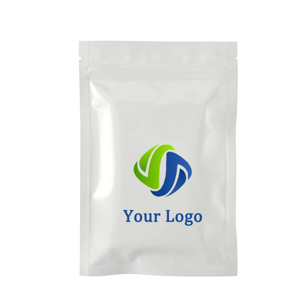 Custom Logo Glossy Color Printed Aluminum Foil Ziplock Mylar Bags, Resealable Waterproof Mini Flat Bottom Heat Sealable Pouch