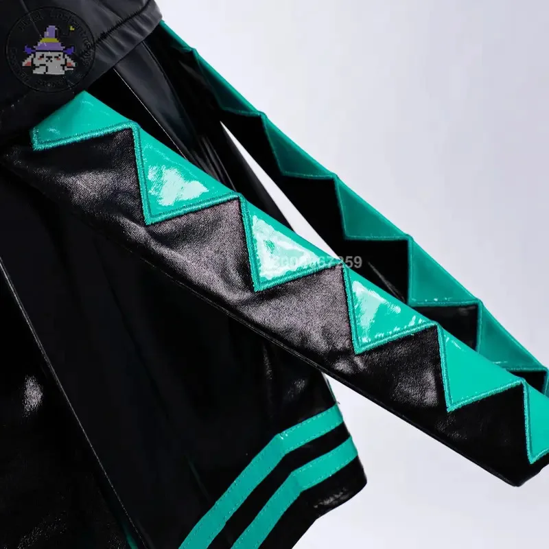 CyAnime colorato palcoscenico idol virtuale costume cosplay sexy in pelle nera abito uniforme per le donne festa di Halloween gioco di ruolo comico C