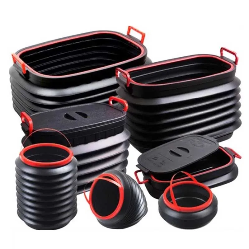 4L/18L/37L Folding Bucket Portable Car Trash Fishing Bucket  Outdoor Retractable Water Bucket Dust Holder Storage Box Container