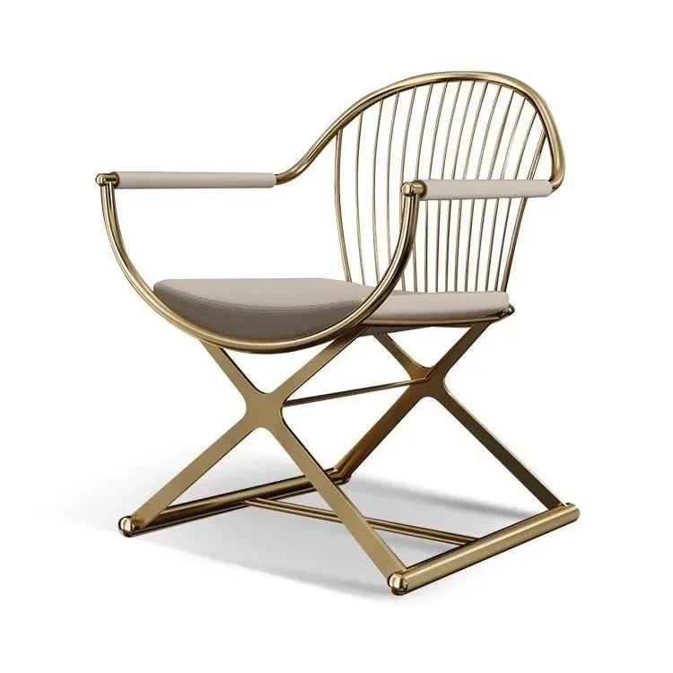 

Comfortable stainless steel back chair, high-end design tea table and chair combination