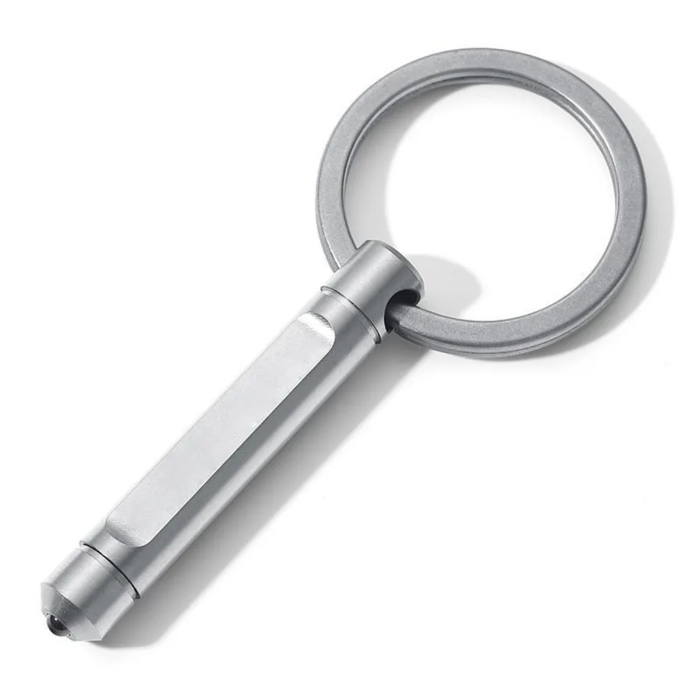 46*6mm Titanium Car Keychain Diameter 32mm Engrave Anti-lost Break Window 4 Styles Escape Key Rings Holder