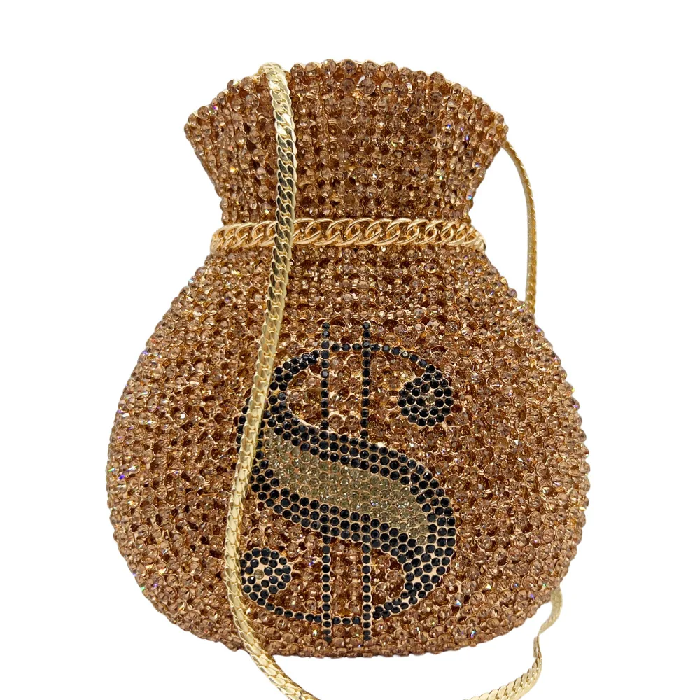 

Coin Purse Style Rhinestone Clutch Bag, Full Crystal Diamond Evening Handbag for Women, Perfect for Wedding Banquet Party